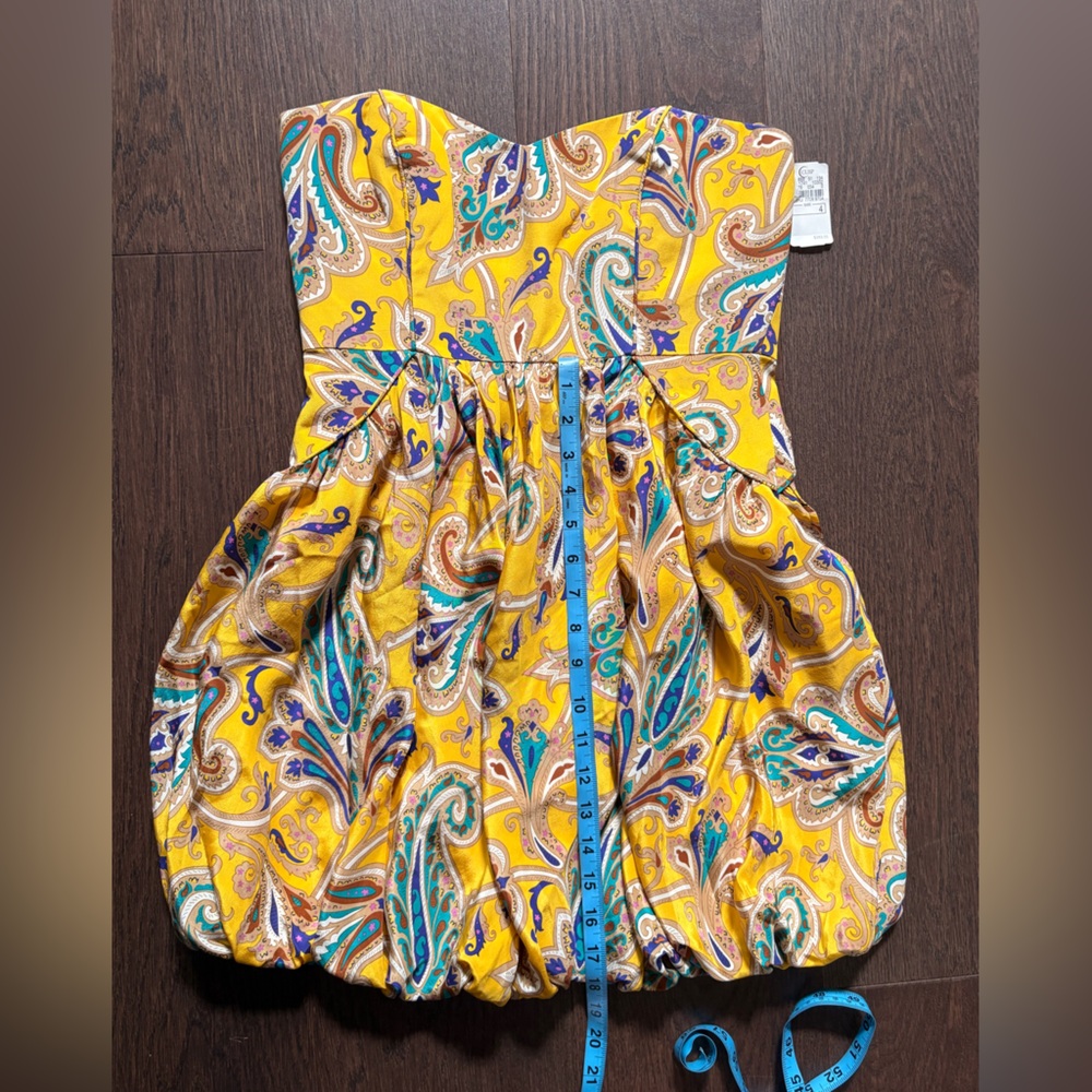 Tibi Strapless Dress in Yellow Paisley - Picture 4 of 7